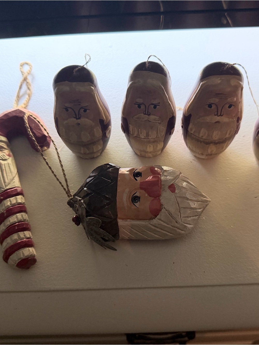Kids Santa Face Holiday Ornament Shoe Charm - White, Red, Black